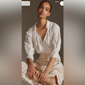 Elegant White Wrap Blouse